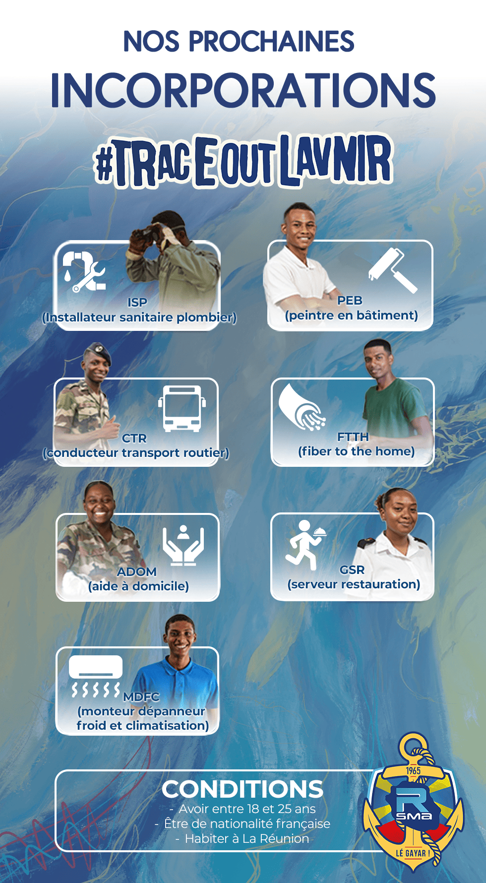 Les prochaines incorporations aux formations à la Réunion du RSMA RE.